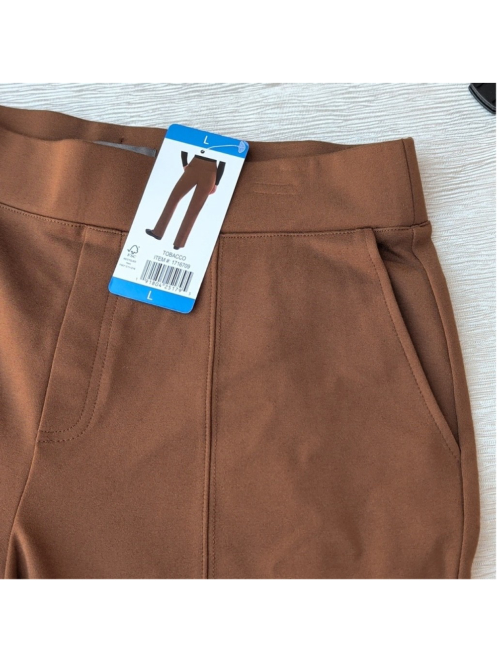Matty M Chocolate Brown Women's Trousers Slim Tapered Leg Size Large - Picture 8 of 9